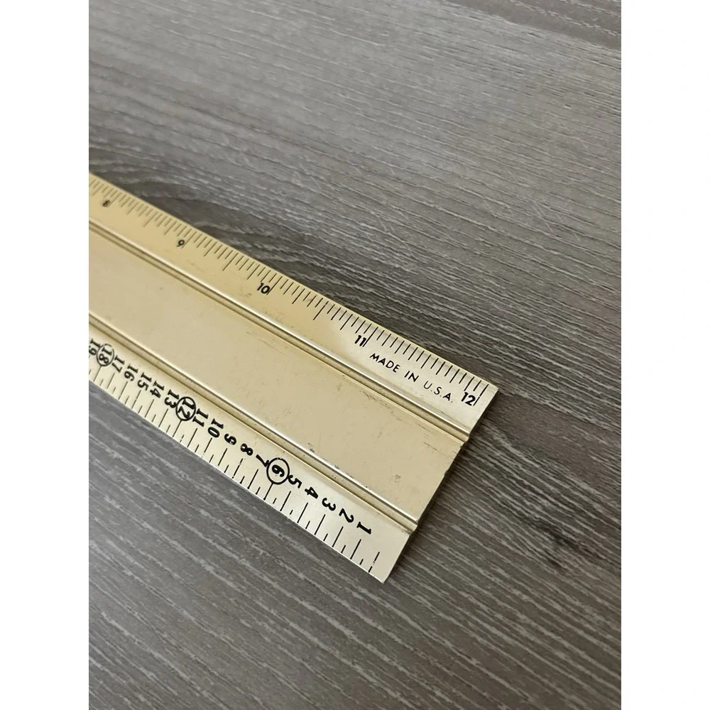 Vintage Foot Of Gold Ruler Made‎ In The USA Santa Barbara CA Office Gift Desk